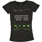 Makaya T Shirt Geek Femme Space Invaders Noir L