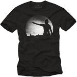 T-shirts Makaya noirs à manches courtes The Walking Dead Rick à manches courtes Taille XXL look fashion pour homme 