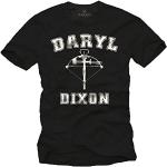 T-shirts Makaya noirs à manches courtes The Walking Dead Daryl à manches courtes Taille 5 XL look fashion pour homme 