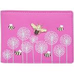 Porte-cartes bancaires Mala leather roses en cuir à motif abeilles avec blocage RFID look fashion pour femme 