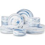 Assiettes plates Malacasa bleues en porcelaine en promo 