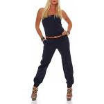 Combi pantalons Malito bleus foncé en cuir synthétique à volants Taille L look fashion pour femme 