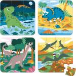 Puzzles Janod à motif dinosaures 12 pièces de dinosaures 