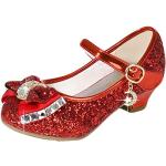 Chaussures d'été de mariage rouges à paillettes Pointure 29 classiques pour fille 