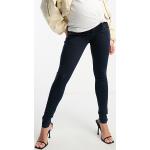 Jeans slim Mama-licious bleu marine à strass stretch look casual pour femme en promo 