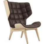 Mammoth Chair Fauteuil Revêtement en cuir Norr11 Chêne naturel Dunes Cuir brun foncé - 4251501616276