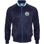 Vestes de foot bleu marine à motif ville Manchester City F.C. Taille M rétro pour homme 