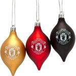Manchester United FC, Décoration de Noël, Boule de Noël Vintage Design de Noël 3Erpack
