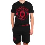 Manchester United FC Officiel - Ensemble de Pyjama Court thème Football - Homme - Noir/Blason - L