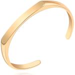 Bracelets en jonc dorés en or 18 carats personnalisés classiques pour femme 