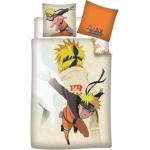 Manga Déco - Parure de Lit Coton Enfant Naruto Shippuden - Housse de Couette 140x200 cm Taie 65x65 cm - Orange
