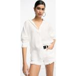 Chemises Mango blanches en lyocell col italien éco-responsable à manches longues Taille S look casual pour femme en promo 