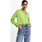 Chemises satinées Mango vertes à manches longues Taille 3 XL classiques pour femme en promo 