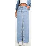 Jupes en jean Mango bleus clairs mi-longues Taille XS classiques pour femme en promo 