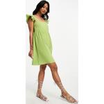 Robes d'été Mango vert clair en viscose à volants minis à mancherons Taille L classiques pour femme en promo 