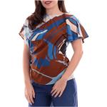 T-shirts Manila Grace multicolores imprimés foulard en coton à motif bateaux à manches courtes 