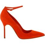 Chaussures Manolo Blahnik orange en daim en daim Pointure 37 pour femme 