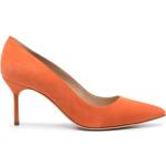 Escarpins talon aiguille Manolo Blahnik orange en velours à talons aiguilles Pointure 41 pour femme en promo 