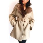 Manteaux en laine marron en fausse fourrure made in France Taille XS look vintage pour femme 
