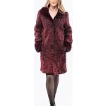 Manteaux en fourrure d'hiver rouge bordeaux en fourrure à manches longues Taille 3 XL pour femme 