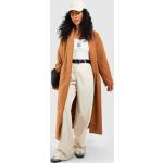 Manteaux en laine Boohoo camel avec ceinture à manches longues Taille XS look casual pour femme en promo 