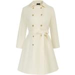 Manteaux classiques blanc d'ivoire en polyester à manches longues Taille 3 XL plus size look fashion pour femme 
