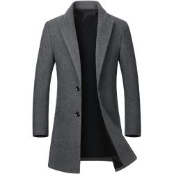 Manteau en laine mince pour hommes trench-coat en coton veste longue haute qualité décontracté