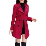 Manteaux rouges avec ceinture à capuche à manches longues Taille XS plus size look gothique pour femme 