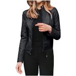 Vestes de ski noires en cuir synthétique sans manches Taille XL plus size look gothique pour femme 