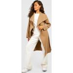 Manteaux oversize Boohoo camel avec ceinture à manches longues Tailles uniques look casual pour femme en promo 