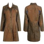 Vestes vintage marron en coton délavées pour femme 