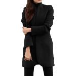 Parkas longues noires en cuir synthétique coupe-vents à capuche à manches longues Taille 3 XL plus size look gothique pour femme 