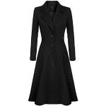 Manteaux gothiques d'hiver noirs à capuche à manches mi-longues à col roulé Taille 3 XL plus size look gothique pour femme 
