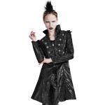 Manteaux Punk Rave noirs en cuir synthétique Taille XL steampunk pour femme 
