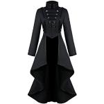 Manteaux classiques noirs à carreaux en polaire coupe-vents à manches longues Taille S plus size steampunk pour femme 
