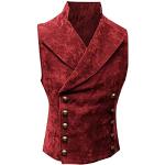 Manteaux gothiques rouges à perles lavable à la main à manches longues Taille M steampunk pour homme 