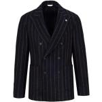 Blazers Manuel Ritz Black noirs à rayures en laine à manches longues Taille XL 
