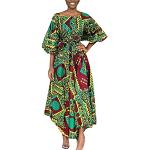 Robes de soirée imprimé africain à motif Afrique maxi Taille XXL style ethnique pour femme 