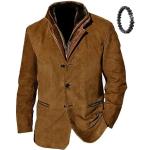 Vestes vintage d'hiver marron en daim Taille XL look fashion pour homme 