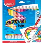 Maped, Écriture + dessin, Crayon de couleur triangulaire COLOR-PEPS, effaçable, étui de 24 pièces (Couleur)
