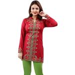 MapleClothing Indien Kurti Blouse Top Tunique Femmes Vêtements de l'Inde (Rouge, L)