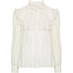 Chemises de créateur Isabel Marant blanches à rayures à volants à jabot à manches longues à col rond Taille XS pour femme 