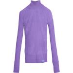 Pulls en laine de créateur Marc Jacobs violet foncé à manches longues à col roulé pour femme en promo 