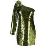 Robes de soirée longues Marchesa Notte vertes à fleurs à sequins à manches longues Taille XS pour femme en promo 