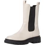 Boots Chelsea Marco Tozzi blanc crème en fibre synthétique étanches pour pieds étroits Pointure 39 avec un talon entre 5 et 7cm look fashion pour femme 