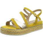 Sandales plates Marco Tozzi jaunes en cuir Pointure 41 look fashion pour femme 