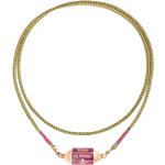 Colliers pierre précieuse roses en or rose 18 carats avec certificat d'authenticité pour femme 