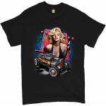 Marilyn Monroe Hot Rod Vintage Route 66 Drag Racing Tee T-Shirt unisexe