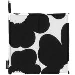 Maniques Marimekko noires à fleurs en tissu à motif fleurs 