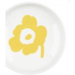 Marimekko Oiva/Unikko Assiette 8,5 cm – Blanc, jaune printemps